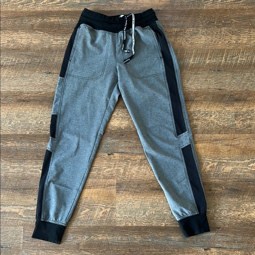 Gray and Black Jogger scrub pants